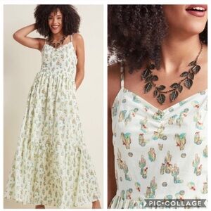 Modcloth Green Tiered Smocked Maxi Dress for Resort Wear